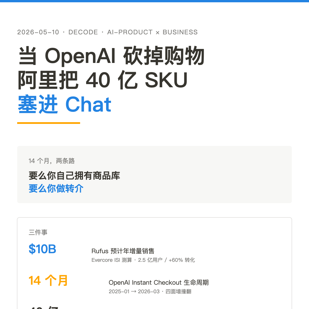 当 OpenAI 砍掉购物，阿里把 40 亿 SKU 塞进 Chat